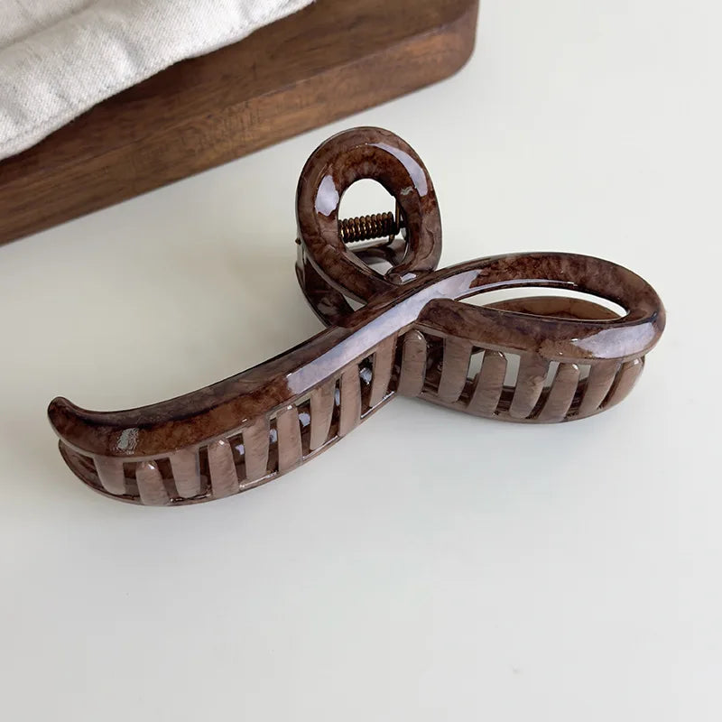 Retro Brown Marbling Large Hair Claws for Women