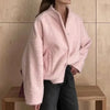 Damen Rosa Kunstpelzjacke – Verdickter Warmer Wintermantel, Lockerer Modischer Langarm-Mantel