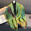 Das quadratische Seidentuch "Silk Horizon": Atemberaubender Designer-Print Hijab & großer Seidenfoulard, 110 cm