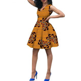 African Bazin Riche Mini Dress for Women | Traditional Short Brocade Attire