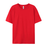 Damen Essential Solid T-Shirt: Relaxed Fit Premium-Baumwoll-Kurzarm-Oberteil