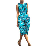 African Print Jumpsuit for Women | Sleeveless Bazin Riche Knee-Length Romper