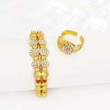 Neuestes italienisches Goldschmuck-Set für Damen – Luxuriöses afrikanisches Statement-Halskette und Ohrringe