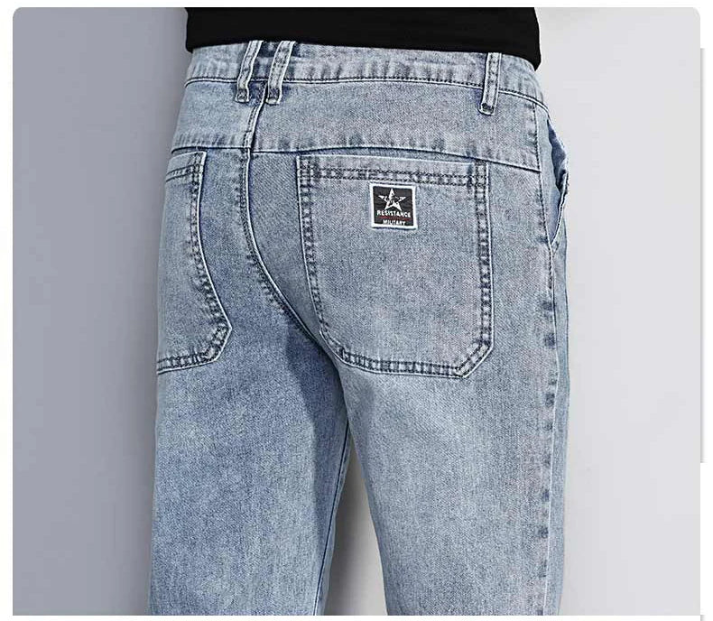 Herren Slim Fit Stretch Jeans | Vintage Korean Style Straight Denim