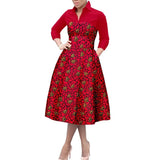 Vibrant Dashiki Print African A-Line Dress for Women