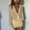 Fashion See-Through Shirt Mini Dress – Sexy Flare Sleeve Club Party Dress