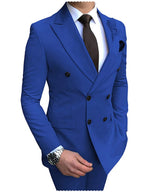 Herren Zweiteiliger Zweireiher-Anzug – Slim Fit Sakko mit fallendem Revers, legerer Smoking