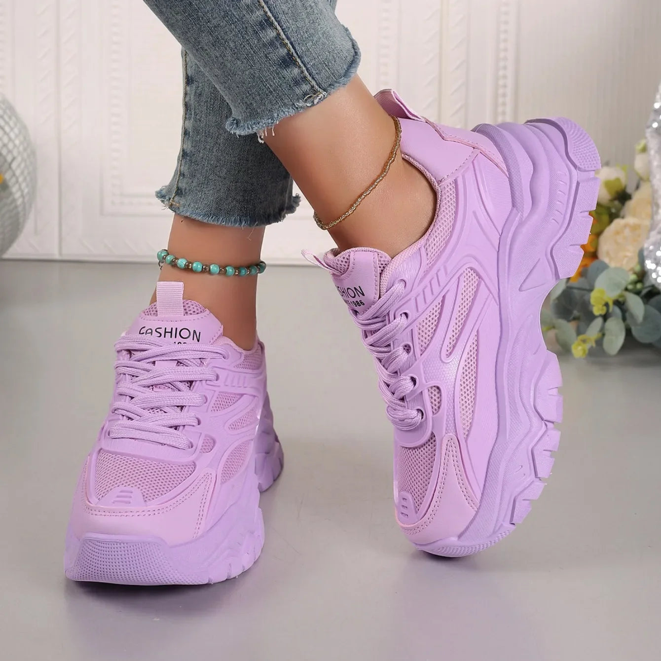 The Urban Designer Trainer: Women’s Chunky Platform Lightweight Sneakers