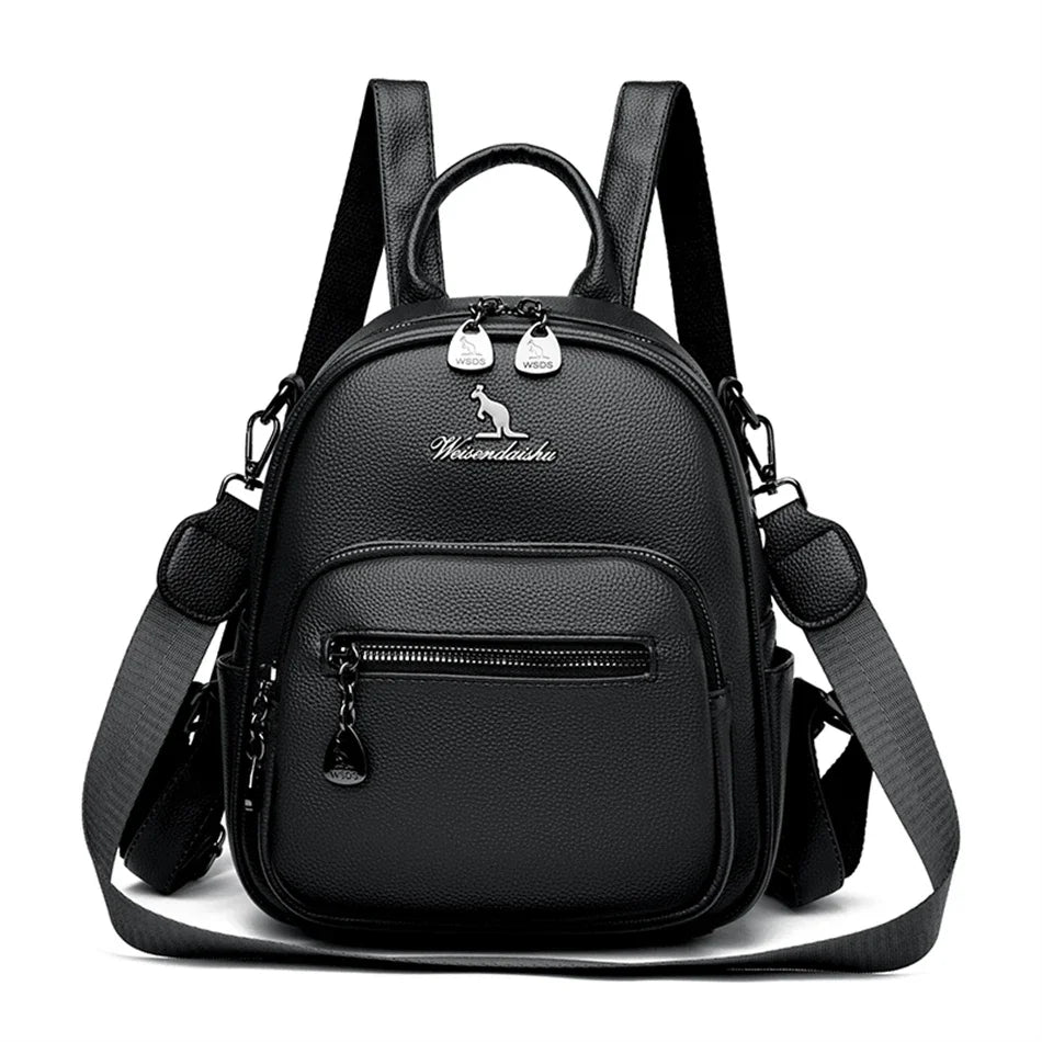3-in-1 Women's Soft Leather Fashion Backpack | Large Capacity Travel Bag