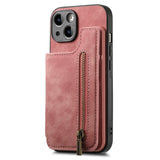 Zipper Wallet Leather Case for iPhone 17 Air 16 15 14 Pro Max | Card Slot Pocket