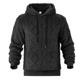 Herren Jacquard-Kapuzenpullover – Doppelseitiger Samt-Thermo-Pullover
