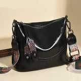 Vintage Oil Wax Leather Crossbody Bag | Large Capacity Hobo Shoulder Purse