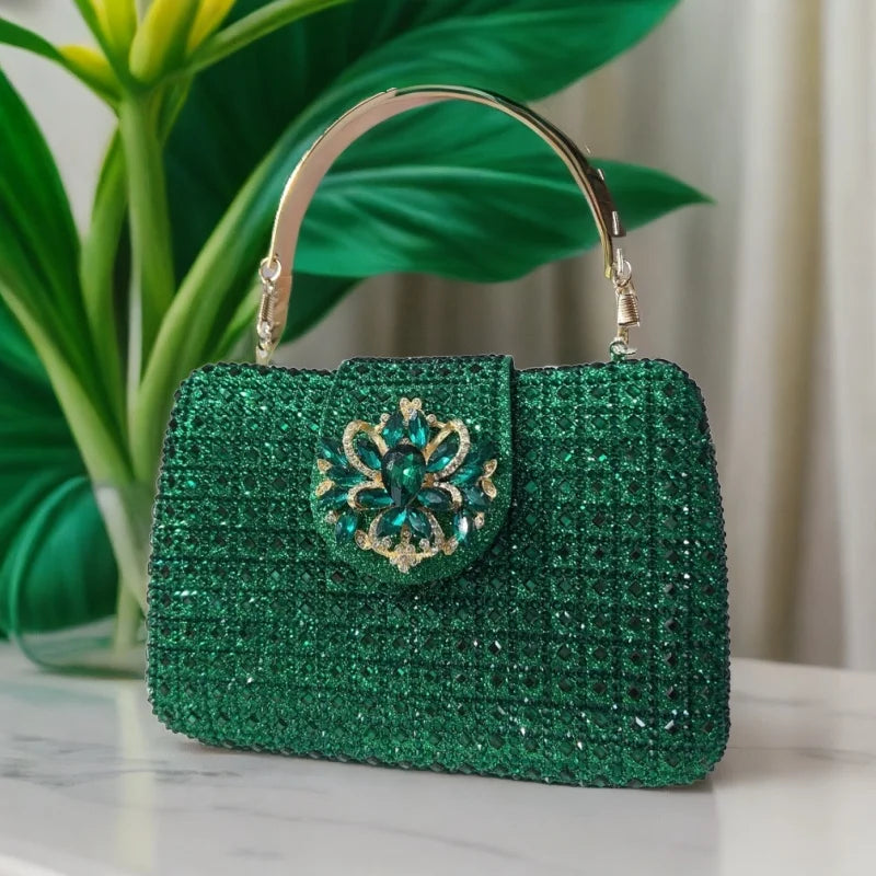 The Stellar-Glow Crystal Handbag Luxury Sparkling Diamond Clutch