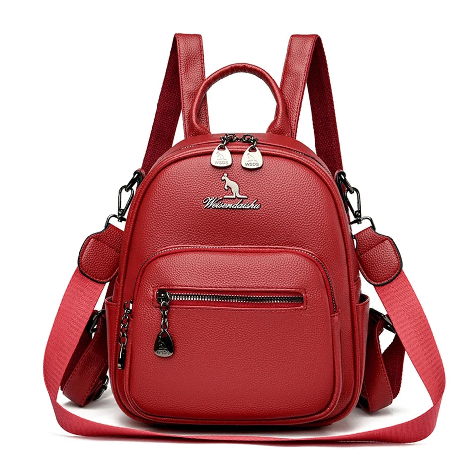3-in-1 Women's Soft Leather Fashion Backpack | Large Capacity Travel Bag