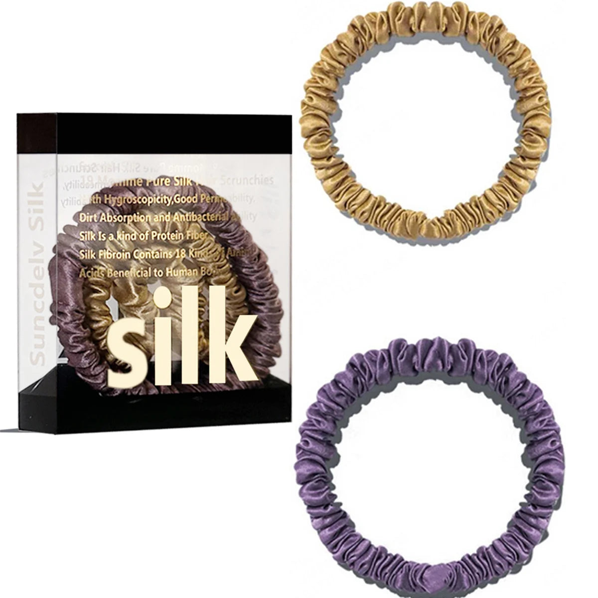 Das „Seidenfaden“-Slim-Set: Premium Skinny Scrunchies aus 100 % Maulbeerseide