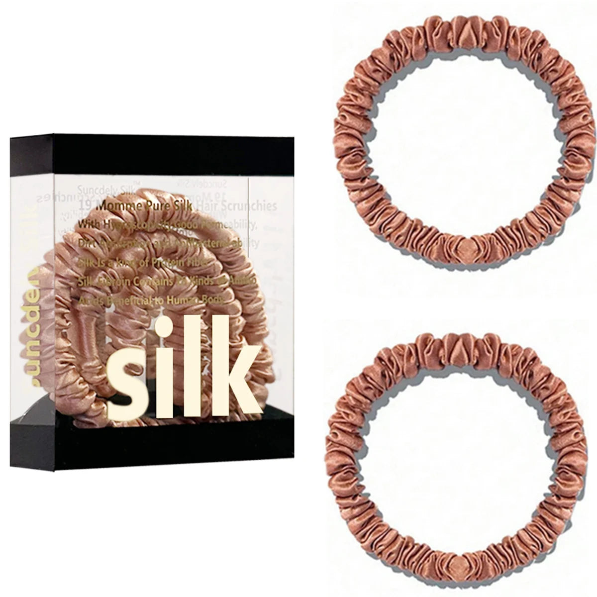 Das „Seidenfaden“-Slim-Set: Premium Skinny Scrunchies aus 100 % Maulbeerseide