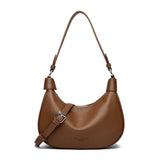 Die Lichi-Crescent Silhouette Zwei-Riemen Soft PU-Leder Umhängetasche