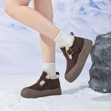 Women’s Genuine Leather Snow Boots – Winter Fleece Lined Warm Booties