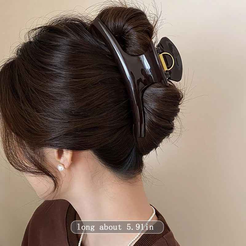 Elegant Solid 5.91in Large Hair Claw for Women