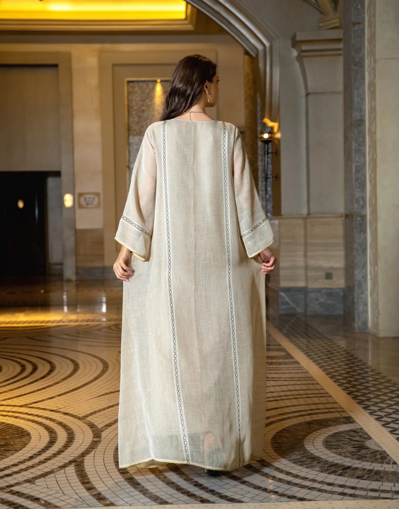 Luxury Sequin Muslim Party Dress | Moroccan Abaya and Jalabiya Evening Gown