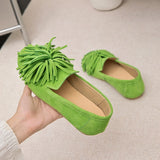 Women’s Genuine Leather Tassel Loafers – Retro Mary Jane Ballet Flats