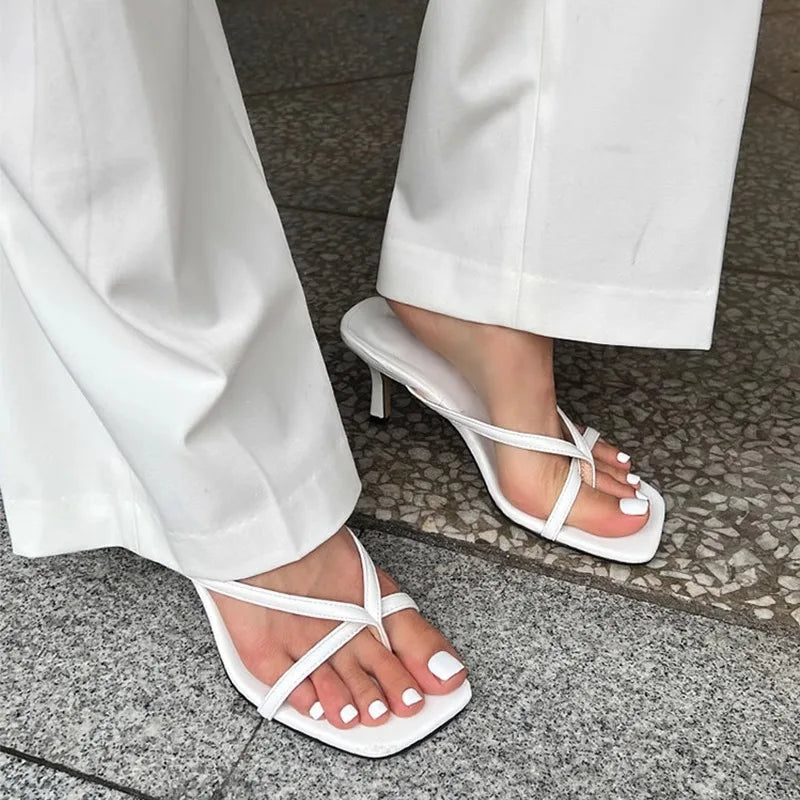 Elegante Clip-Toe Hausschuhe für Damen – Modische Slide-Schuhe, Damen High Heel Sommersandalen