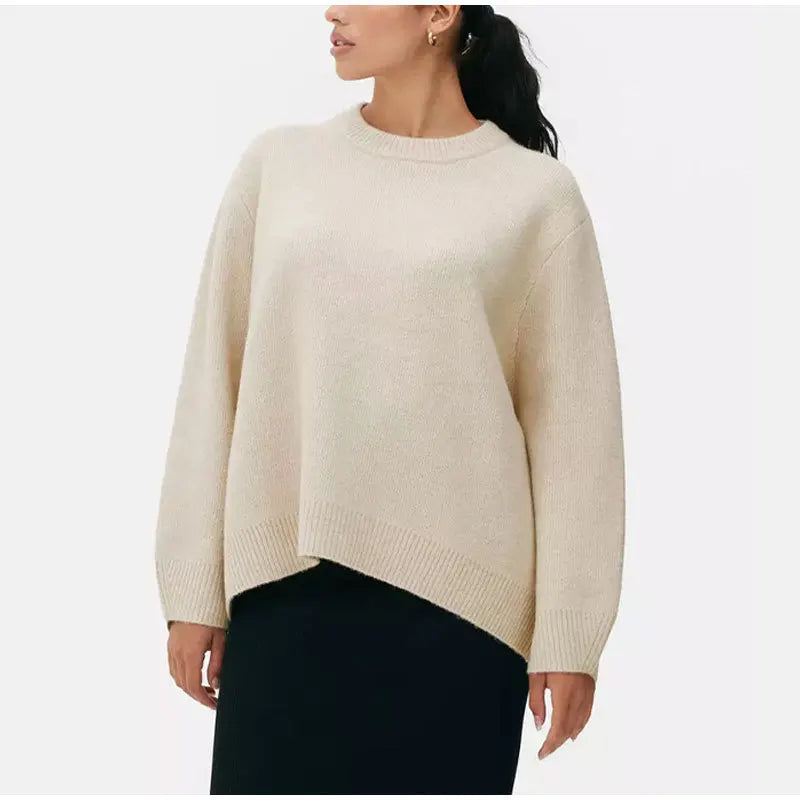 Damen Langarm Pullover Lockerer Patchwork Süßer Y2K Strickpullover