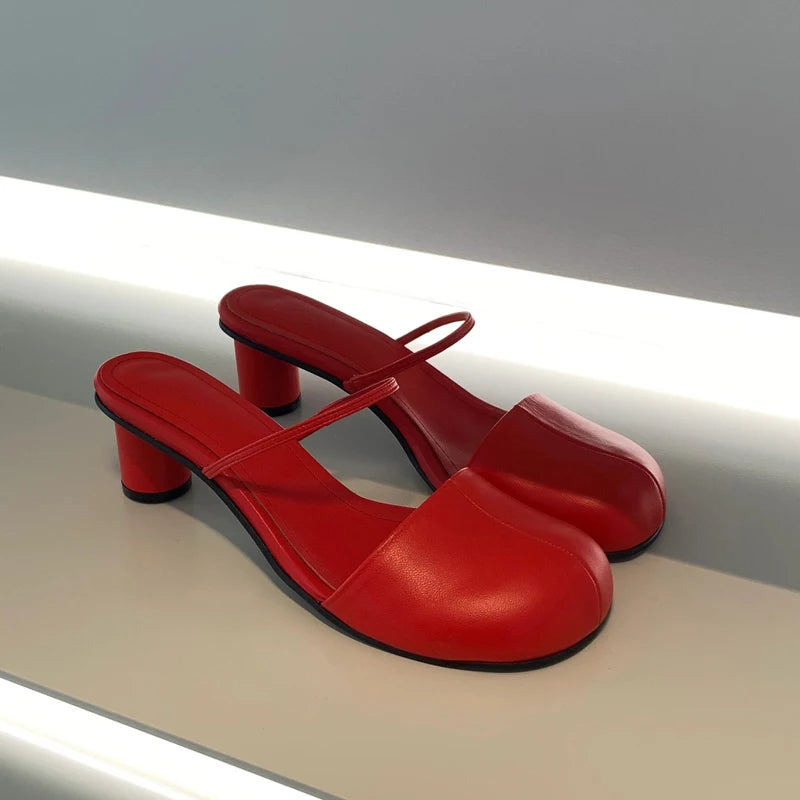Women’s Cover Toe Mules – Elegant Slip-On Slingback Sandalias