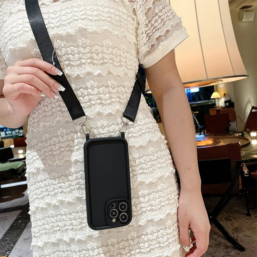 Crossbody Lanyard Silicone Case for iPhone 17 16 15 14 13 12 11 Pro Max