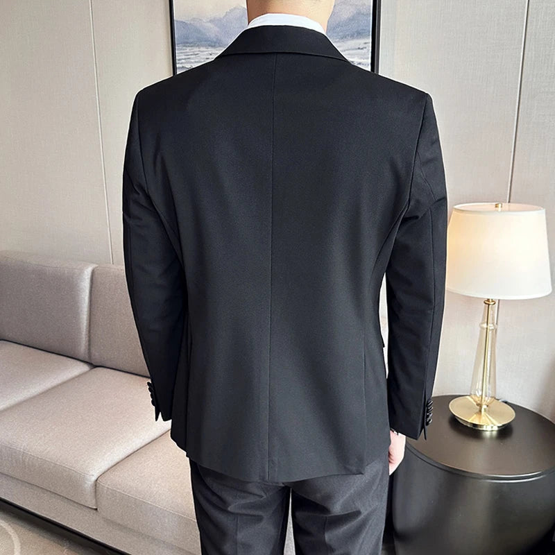 3-Piece Men’s High-End Smoking Suit – Slim Fit Boutique Jacket, Vest & Pants Set