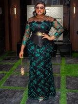 Luxury Sequin Dashiki Maxi Dress – Women’s African Evening Gown