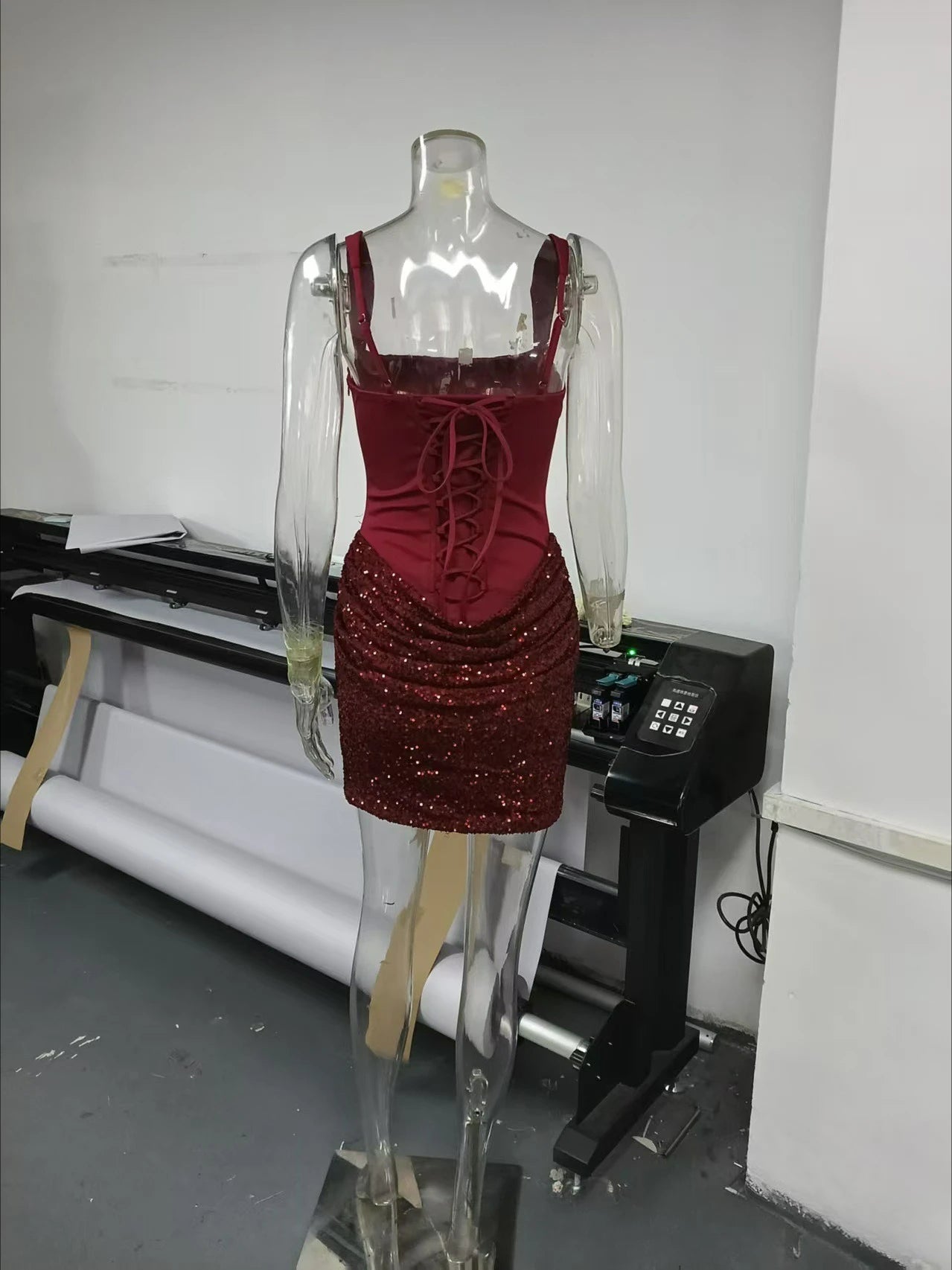 Luxuriöses Pailletten-Samt-Partykleid für Damen – elegantes Glitzer-Minikleid