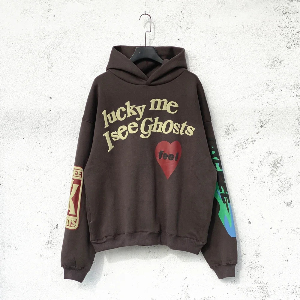 Men's Oversized Streetwear Hoodie – CPFM Style Foam Printed Sweatshirt – Kanye Inspired Loose Fit Pullover