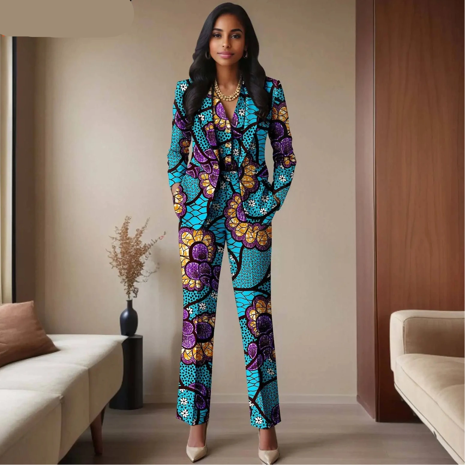 Das „Legacy“ Executive Set: Lebhafter 3-teiliger Anzug aus Ankara | Einreihiger Blazer, passende Weste & hoch geschnittene Hose