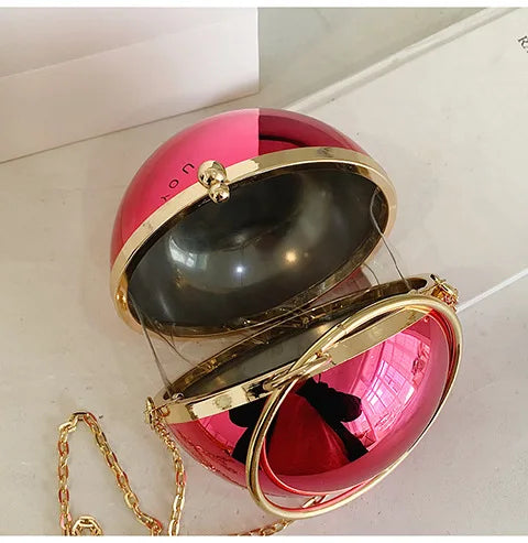 Neue Fashion Ball-Shape Umhängetasche | Luxus-Acrylketten-Schultertasche