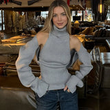 2-Piece Knitted Set for Women – Turtleneck Sleeveless Vest & Long Sleeve Bolero Shawl