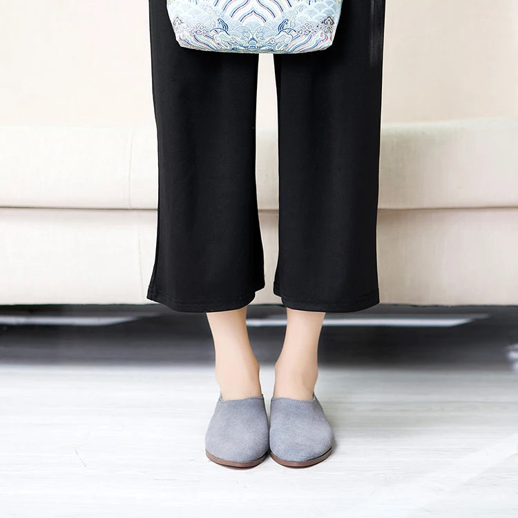 Women’s Genuine Leather Ballet Flats – Elegant Pointed Toe Loafers