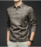 Herren Langarm Kariertes Poloshirt – Frühling Herbst Lässiges Golf Oberteil