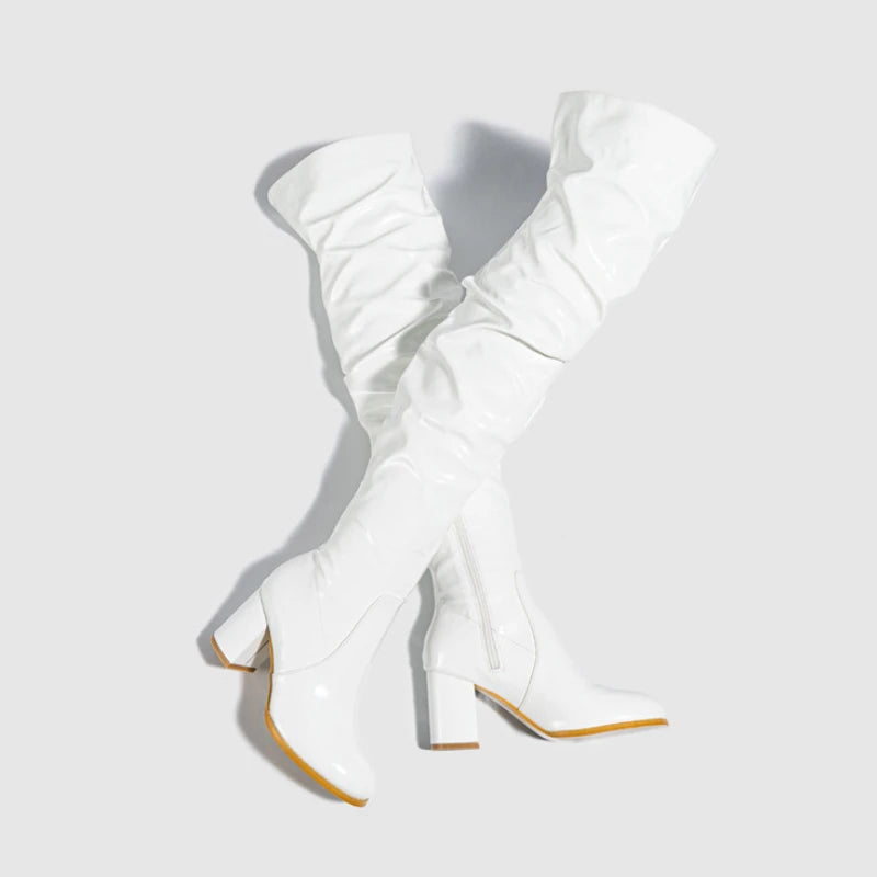 Women’s Patent Leather Over-The-Knee Boots – Sexy High Heel Thigh High Boots
