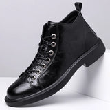 Herren handgefertigte Leder Loafer Stiefel Mode Ethno-Stil Freizeitschuhe Bequem Leicht Atmungsaktiv Herrenstiefel