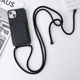 Crossbody Lanyard Card Holder Case for iPhone 17 Air 16 15 14 13 12 Pro Max