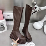 Women’s Winter Knight High Boots – Fashionable Back Zipper Long Boots