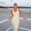 Elegant 3D Flower White Maxi & Mini, Sexy Wedding Guest Formal Party Dress