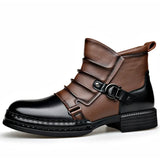 Men's Retro Ankle Boots – Fashion Casual Motorcycle Boots with Side Zipper