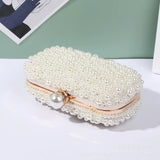 The Ethereal-Glow Bridal Clutch Luxury Pearl & Crystal Beaded Handbag
