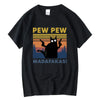Baumwolle Kurzarm Pew Pew Madafakas Lustige Katze T-Shirt – Neuheit Grafik-T-Shirt für Herren