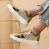 Glänzende silberne Board-Schuhe für Damen – modische atmungsaktive Mesh-Sneaker