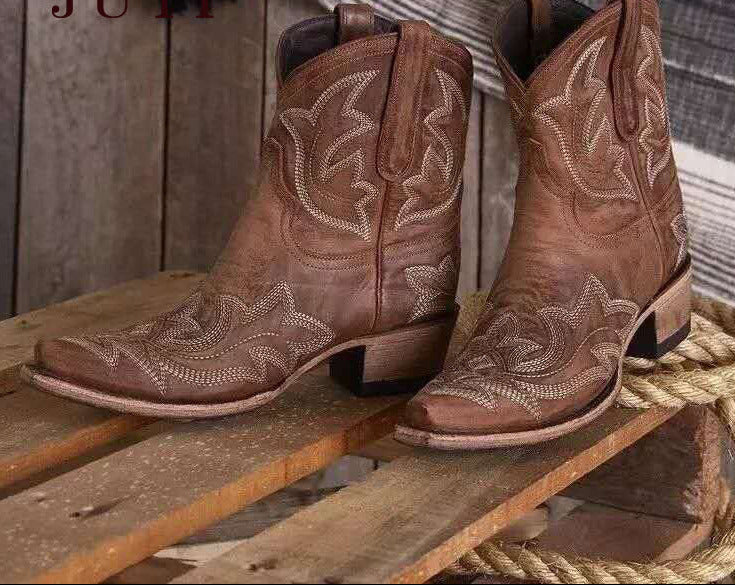 The Viper Nomad: Snake-Embossed Western Ankle Boot – Luxury Exotic Cowgirl Bootie
