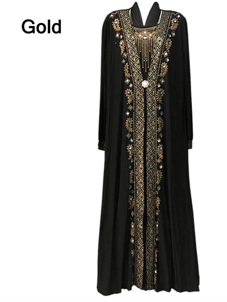 Black Muslim Abaya for Women | Sequin Beaded Kaftan and Elegant Splice Maxi Dress