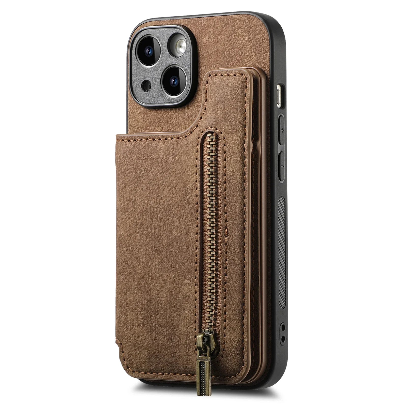 Zipper Wallet Leather Case for iPhone 17 Air 16 15 14 Pro Max | Card Slot Pocket